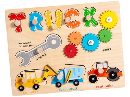 Peg Puzzles Learning Toys Wooden Busy Board for Boy and Girls Preschool Gift Tool Car Busy Board Online now