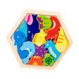 Wooden Infant Puzzles Cute for Kids Beginner Preschool Educational Activity Pattern B For Discount