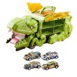 Dinosaur Transport Truck Carrier Portable Dinosaur Swallowing Truck for Kids green with 4 car For Cheap