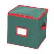 Christmas Tree Ball Container Bin Two Zipper Christmas Ornament Storage Box green Fashion