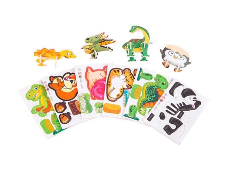 10 Pieces Cartoon Puzzle Creativity Montessori craft Diy 3D Puzzle for Kids Supply