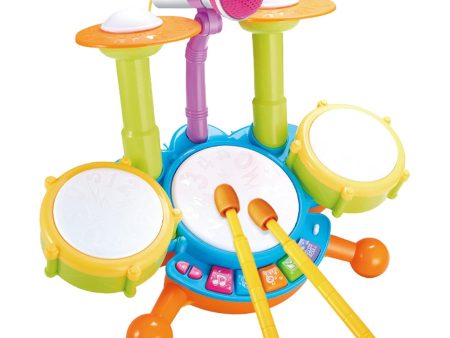 Kids Drum Set Developmental Musical Baby Toy for Children 6 12 18 Month Kids blue Fashion