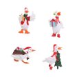 4Pcs Christmas Swan Statues Tabletop Ornament for Office Living Room Hot on Sale