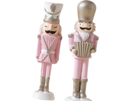 Christmas Nutcracker Statue Party Decor Xmas Figurine for Shelf Home Holiday Small 2  Pieces on Sale