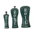 3Pcs Golf Head Cover PU Leather Golf Wood Headcover for Outdoor Adults Gifts Green Online Hot Sale