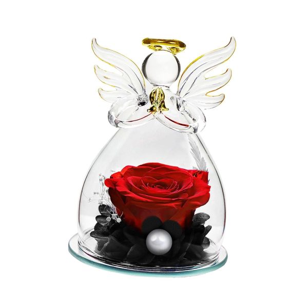 Forever Rose Ornament Elegant Preserved Rose in Glass for Mum Daughter Women red Sale