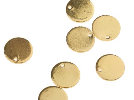 Pack of 20PCS Alloy Round Pieces With Hole For Jewelry Necklace Earrings Jewelry Bracelet Making Craft Projects DIY Gold Supply