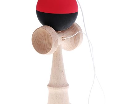 18cm Kids Children Traditional Kendama Ball Wood Educational Game Skill Toy Black Red Online Hot Sale