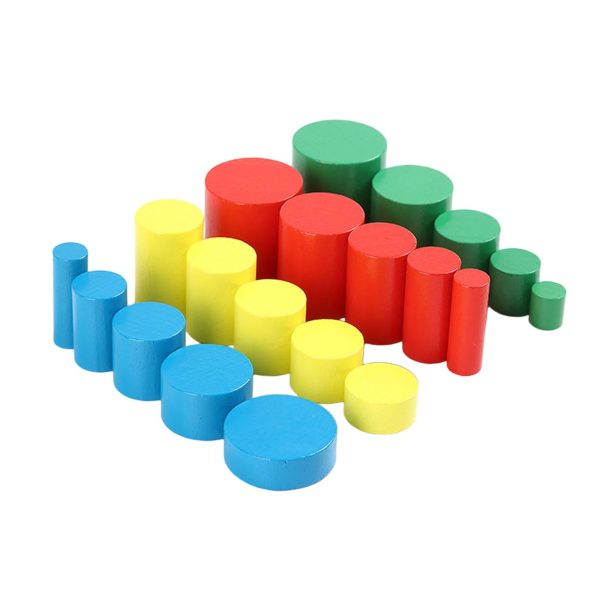 20x Wooden Cylinders Blocks Education Toy for Toddlers 2 3 Year Old Children Sale