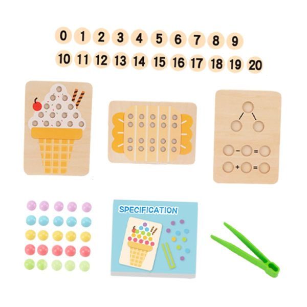 Clip Bead Game Rainbow Color Sorting Toys for Preschool Primary Coordination Sale