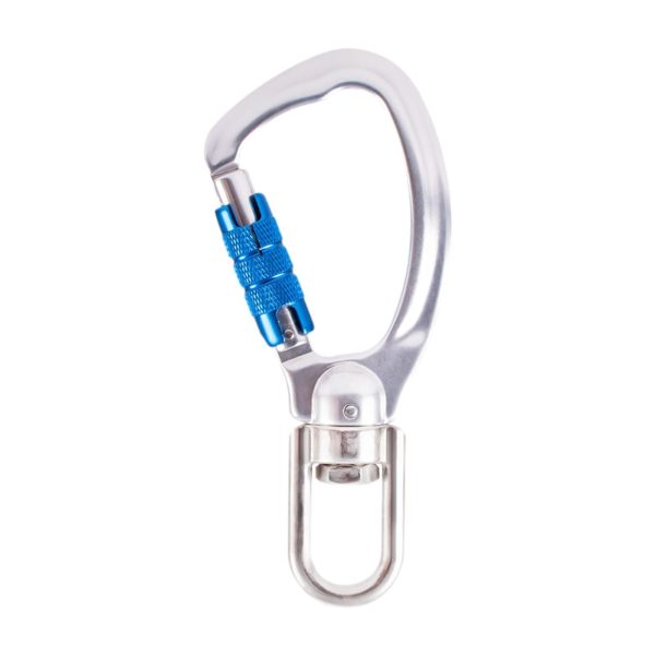 Carabiner Clip Snap Hook with Swivel Ring for Traveling Sturdy Quick Release Silvery Blue Online Sale