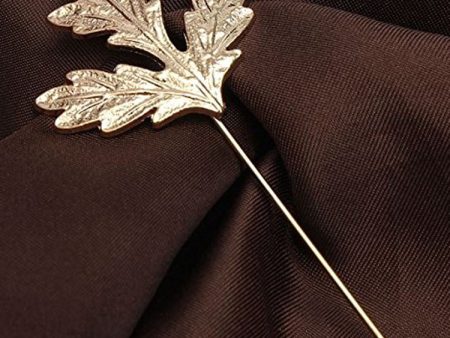 Men Women Maple Leaf Shaped Boutonniere Stick Brooch Pin Suit Shirt Clip Fashion Accessory Gold Online Sale