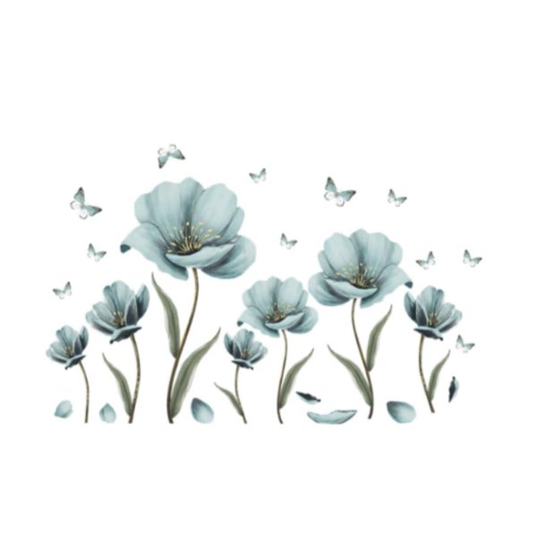 Flower Wall Decals PVC Murals for Sofa TV Background Bedroom Home Decoration Online now