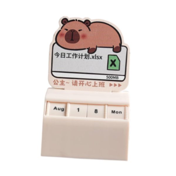 Desk Calendar Table Centerpieces Cute Capybara Design for Office Home Lying Capybara Sale