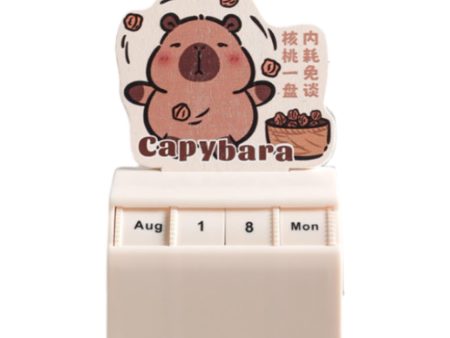 Desk Calendar Table Centerpieces Cute Capybara Design for Office Home Walnut Capybara Cheap