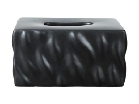 Tissue Container Holder Ceramic Tissue Box for Tabletop Living Room Bathroom black Online Sale