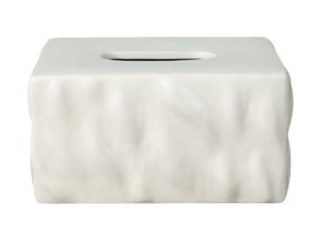 Tissue Container Holder Ceramic Tissue Box for Tabletop Living Room Bathroom white For Sale