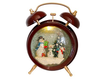 Christmas Snow Globe Alarm Clock Festival Wood Home Decor Christmas Ornament Discount