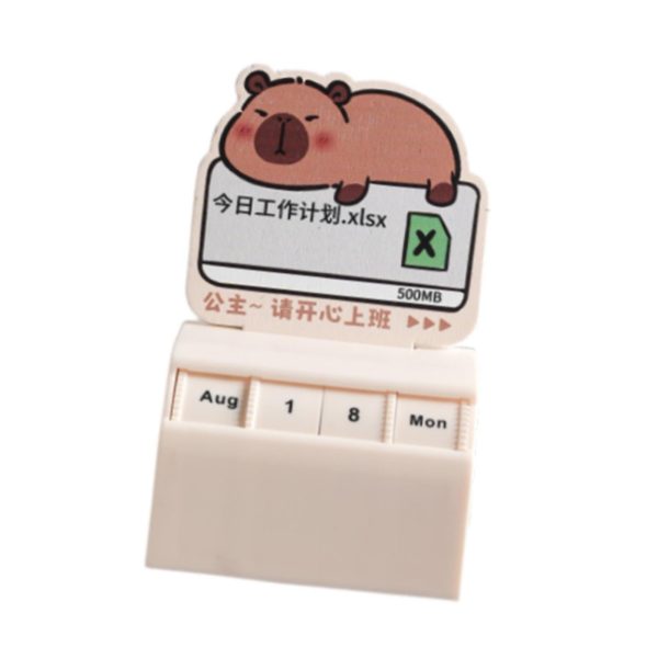 Desk Calendar Table Centerpieces Cute Capybara Design for Office Home Lying Capybara Sale