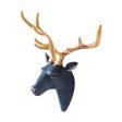 Deer Head Wall Hanging Ornament Gift Housewarming Collection Resin Sculpture Blue Online now