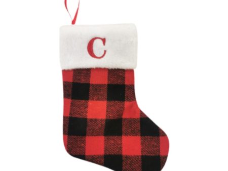 Christmas Stockings Portable Xmas Fireplace Socks for Holiday Home Fireplace Letter C on Sale